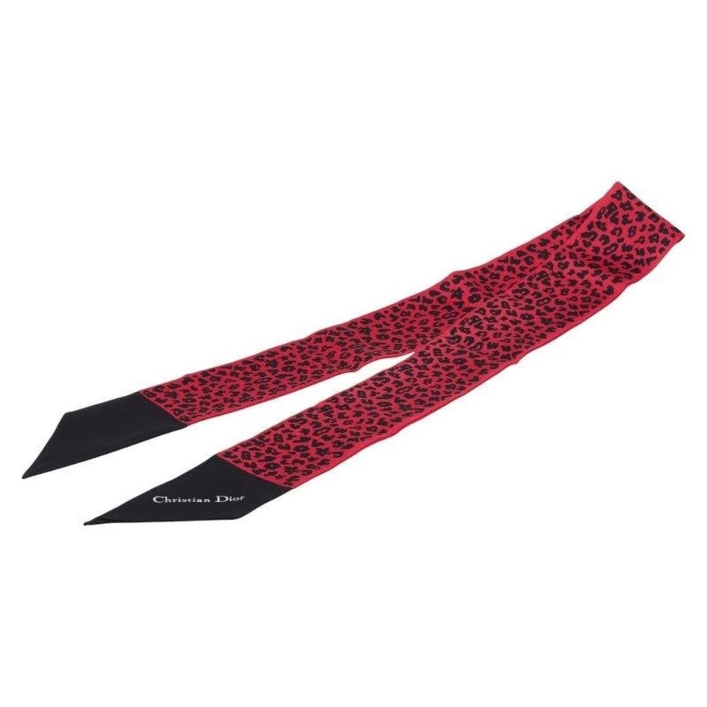 Dior Mitzah Leopard Twilly Silk Scarf Pink